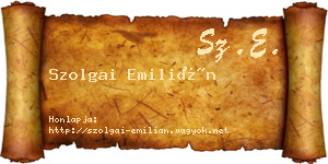 Szolgai Emilián névjegykártya
